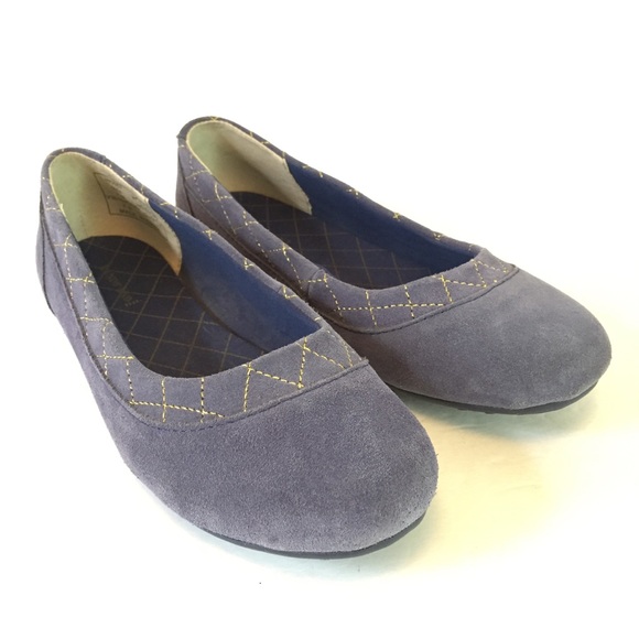 Lands' End Shoes - Lands’ End Flats Blue Suede Leather 7 M
